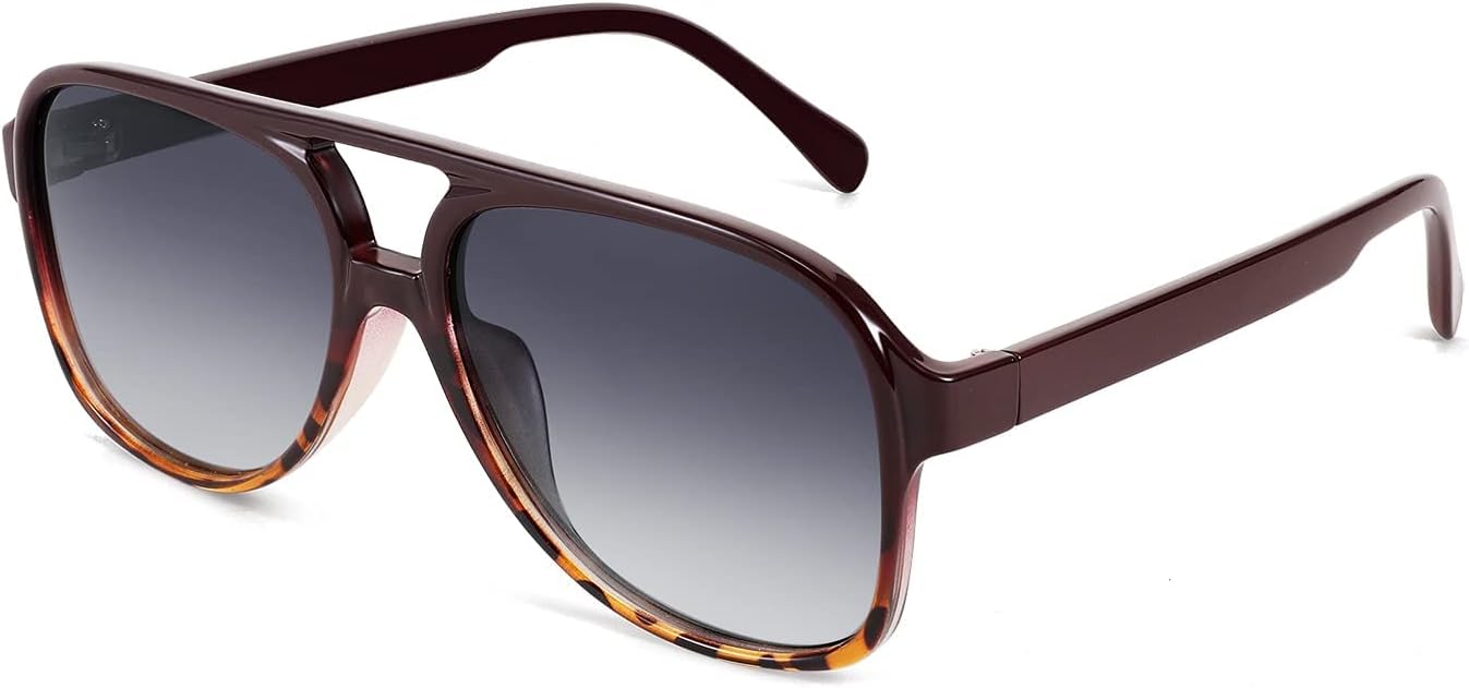 

Винтажные ретро-солнцезащитные очки-авиаторы FEISEDY 70-х годов, пластиковые, для женщин и мужчин, классическая большая квадратная оправа, B2751, Polarized Red Leopard