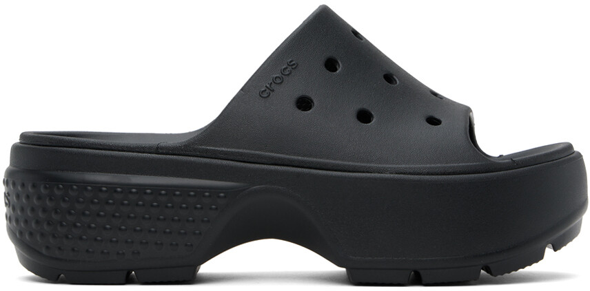 Топающие слайды Crocs, черный