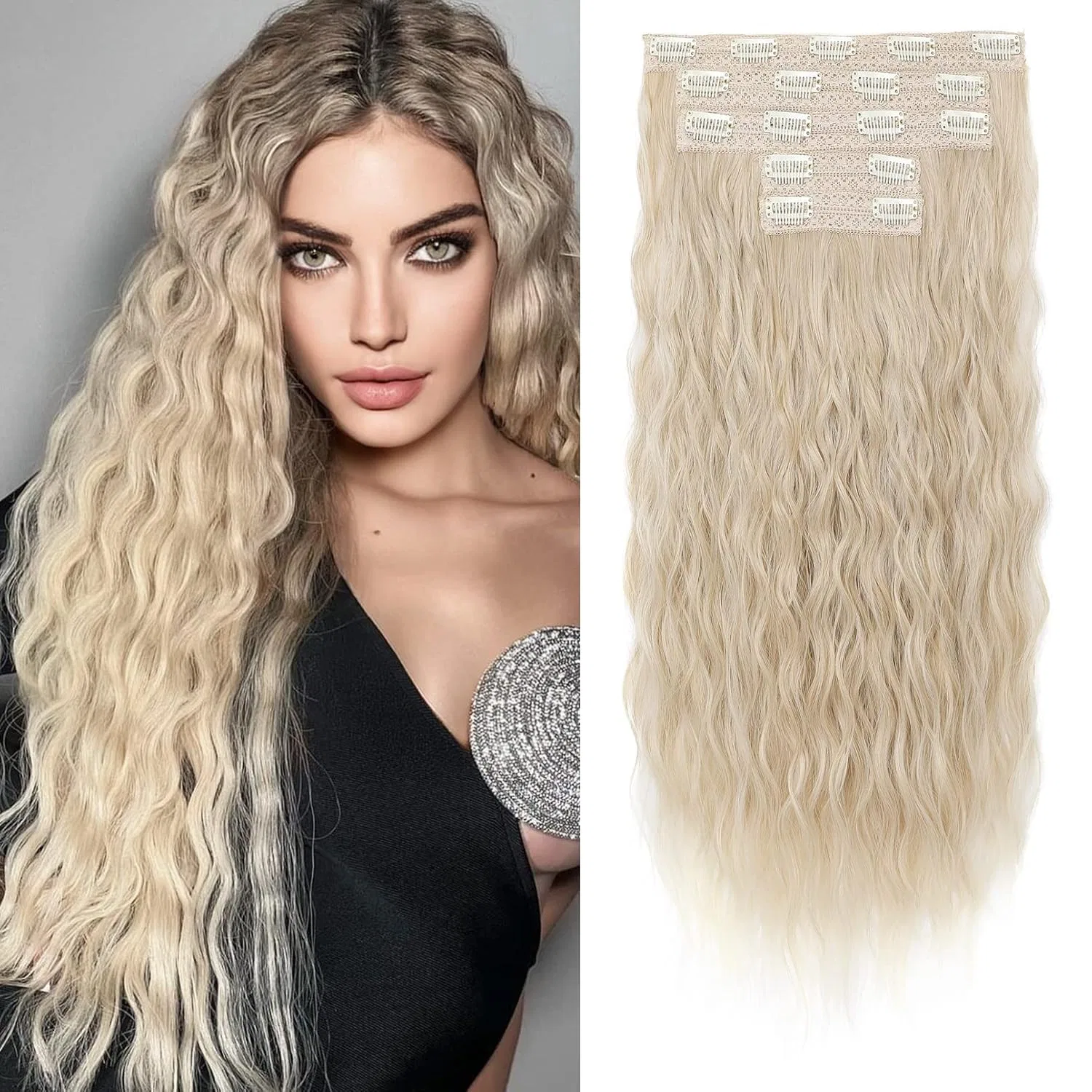 Накладные волосы на заколках «Loose Wave» от REECHO Reecho, Blonde