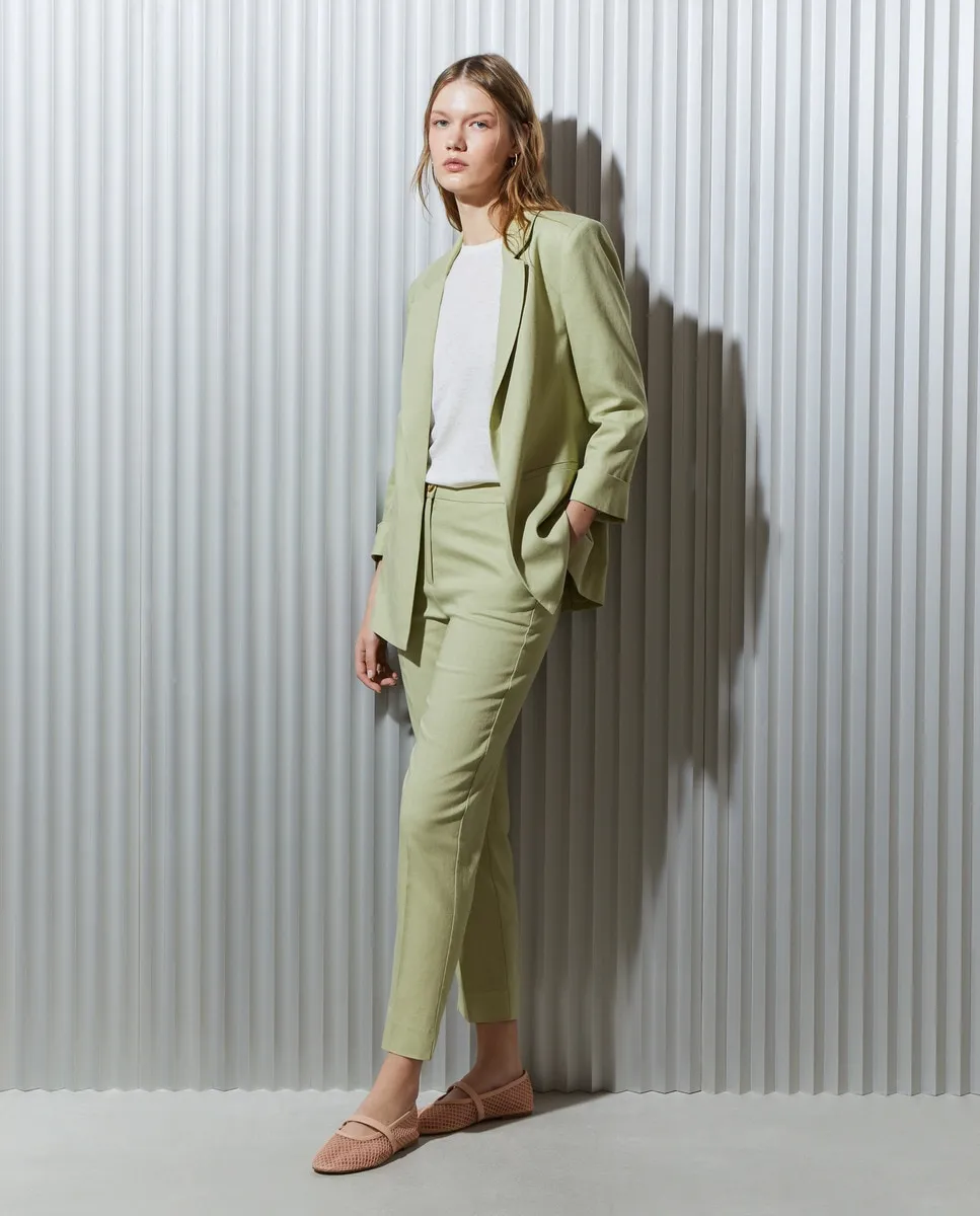

Женские льняные брюки с французским карманом Easy Wear, цвет Verde Salvia