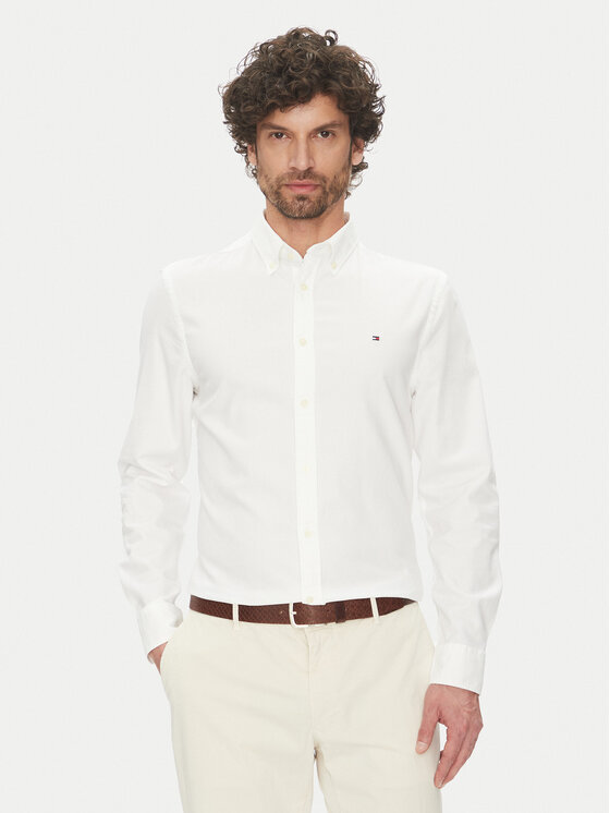 

Рубашка облегающего кроя MW0MW38556 Tommy Hilfiger, белый