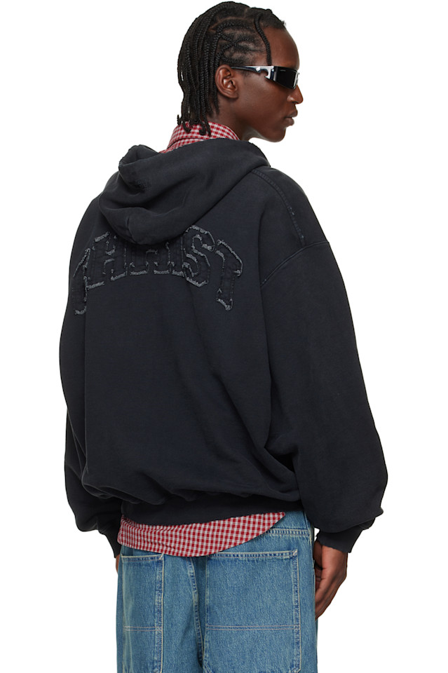 Vetements Черная толстовка на молнии с надписью «Иисус Христос» — фото 3