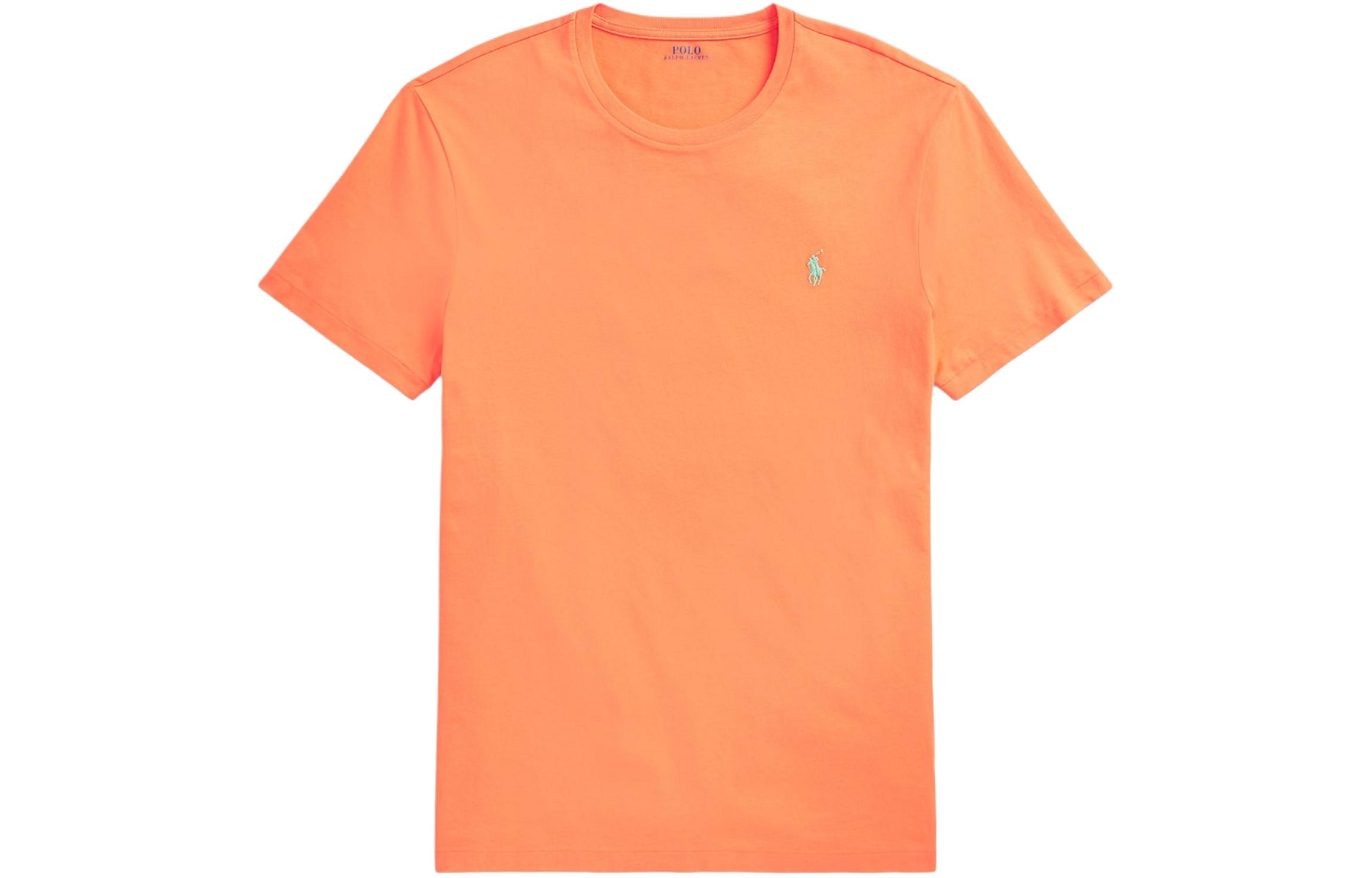 Футболка с вышивкой Polo Pony Polo Ralph Lauren, оранжевая — фото 2