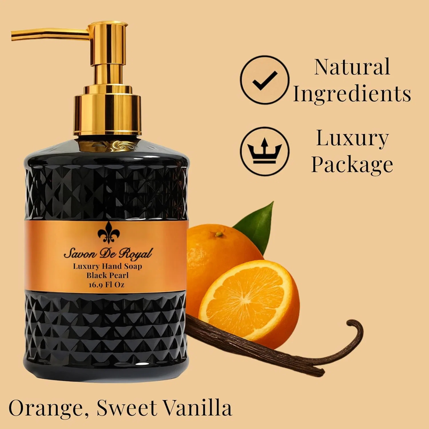 Жидкое мыло для рук «Black Pearl» с ароматом апельсина от Savon De Royal Savon De Royal — фото 4