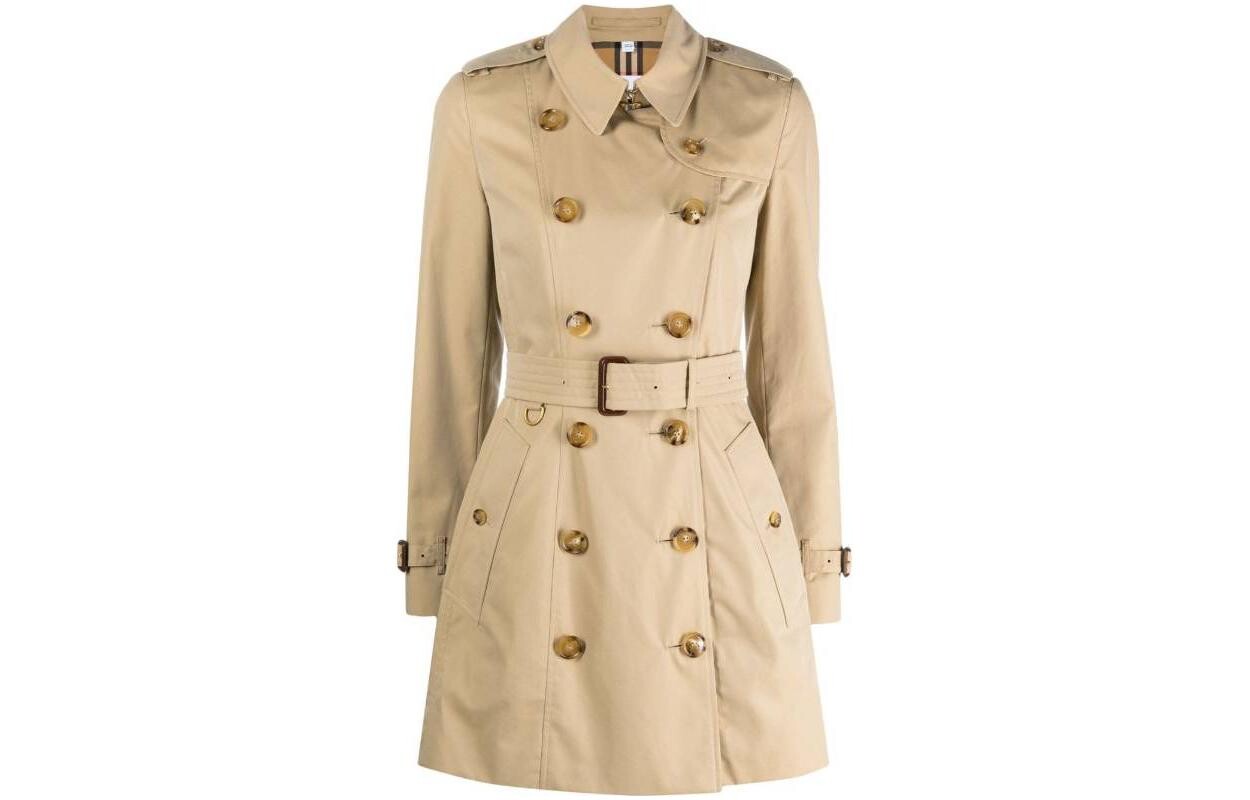 

Тренч короткий Burberry Kensington, бежевый