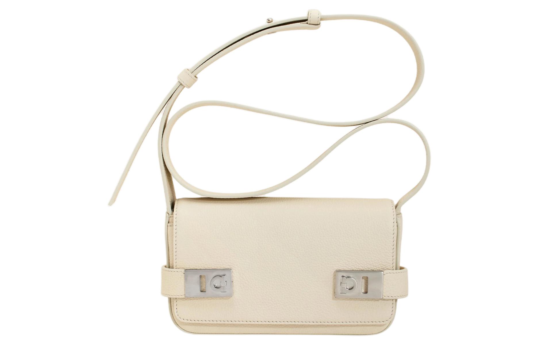 

Ferragamo Кожаная сумка через плечо, женская белая Crossbody Bag