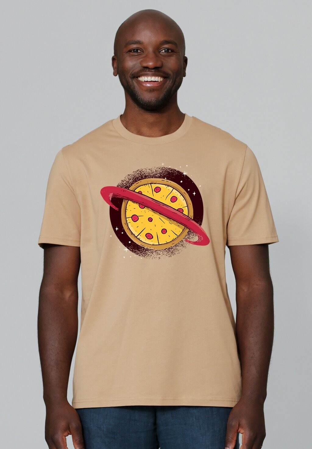 

Футболка с принтом PIZZA PLANET watapparel, бежевый