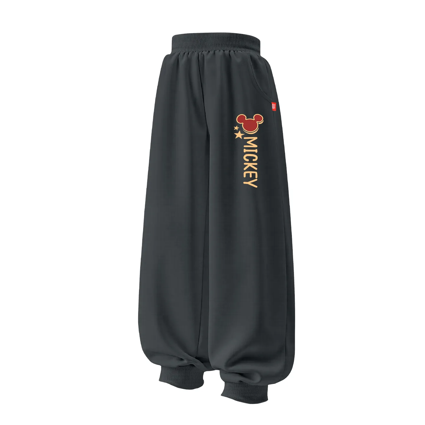 Детские вязаные спортивные штаны утепленные Disney, [Thickened and Fleece-Lined]Di New Year Qi K Graphite Gray
