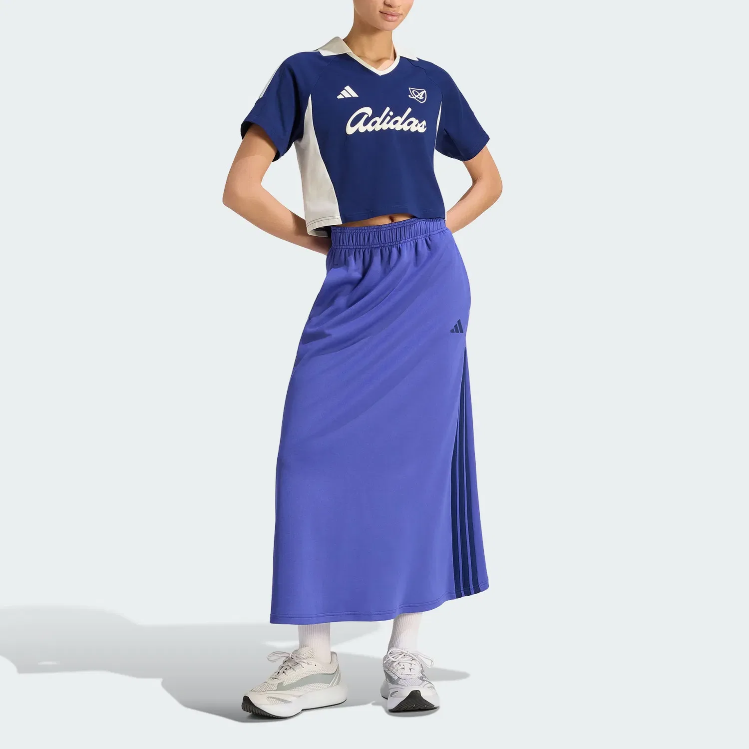 Поло женское спортивное Adidas LUX TIRO темно-синий — фото 3