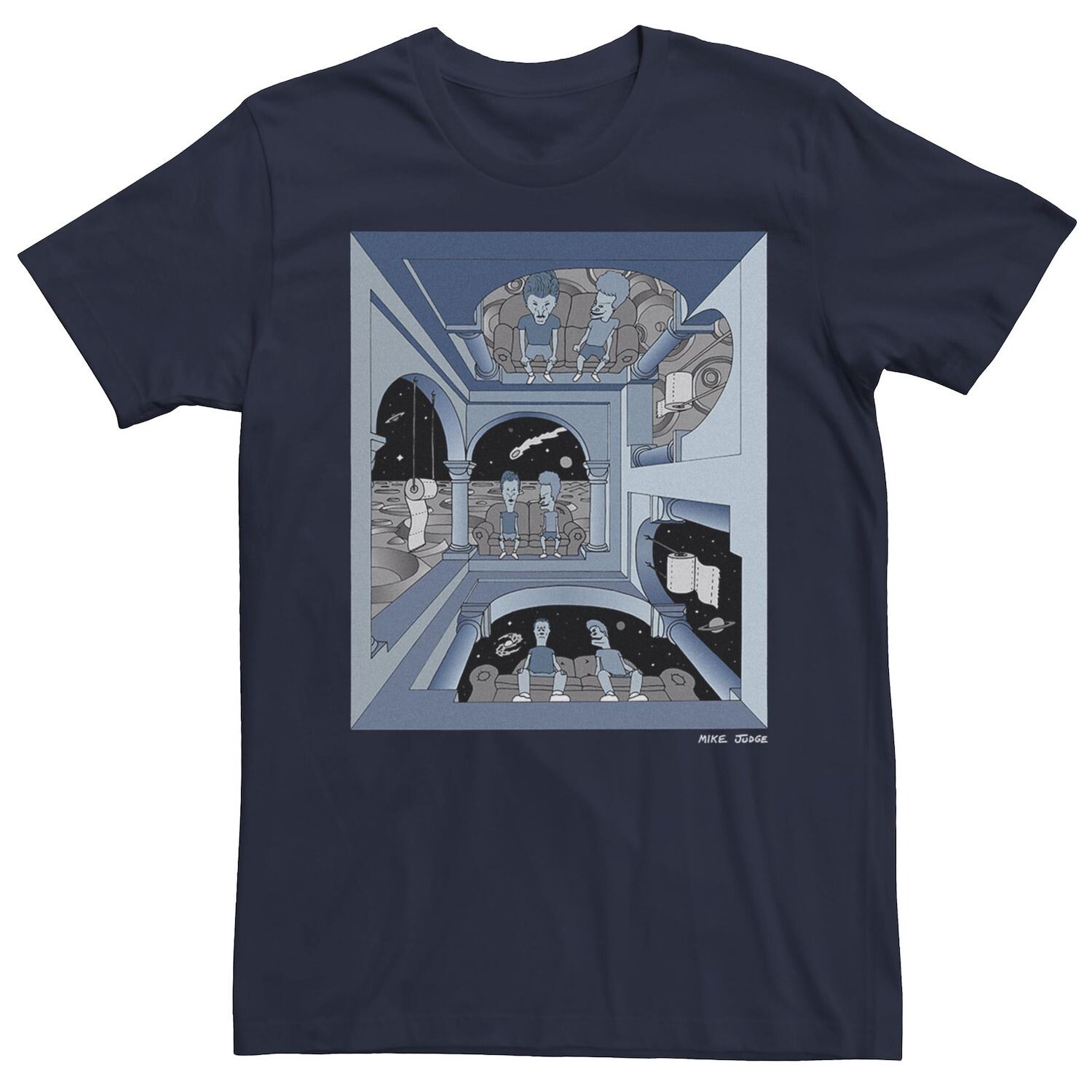 

Мужская футболка с короткими рукавами Beavis And Butthead Escher Licensed Character