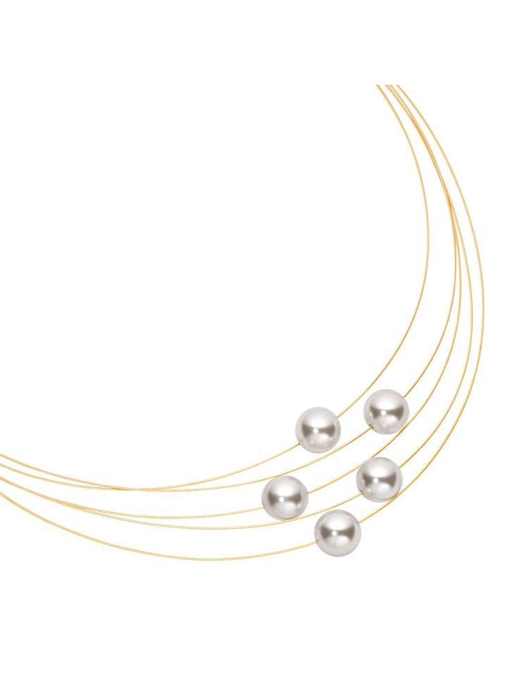 

Steel_Art Колье из нержавеющей стали с жемчугом, золотистый флорер