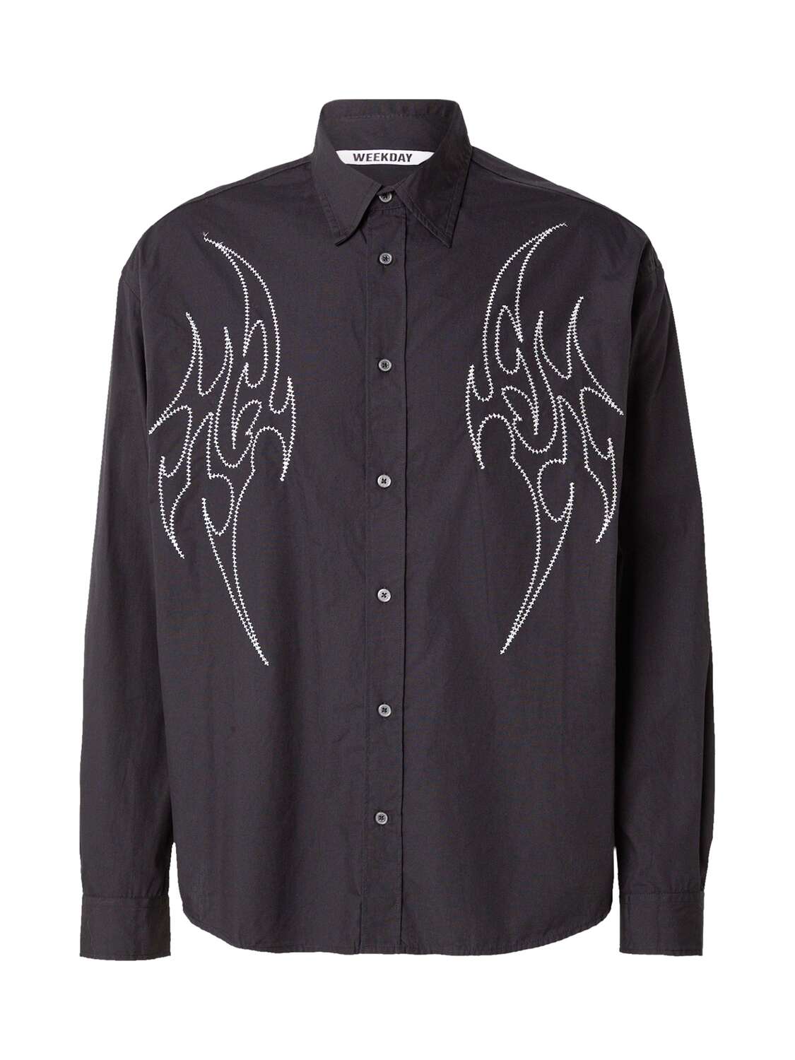 

WEEKDAY Рубашка на пуговицах Comfort Fit в черном цвете