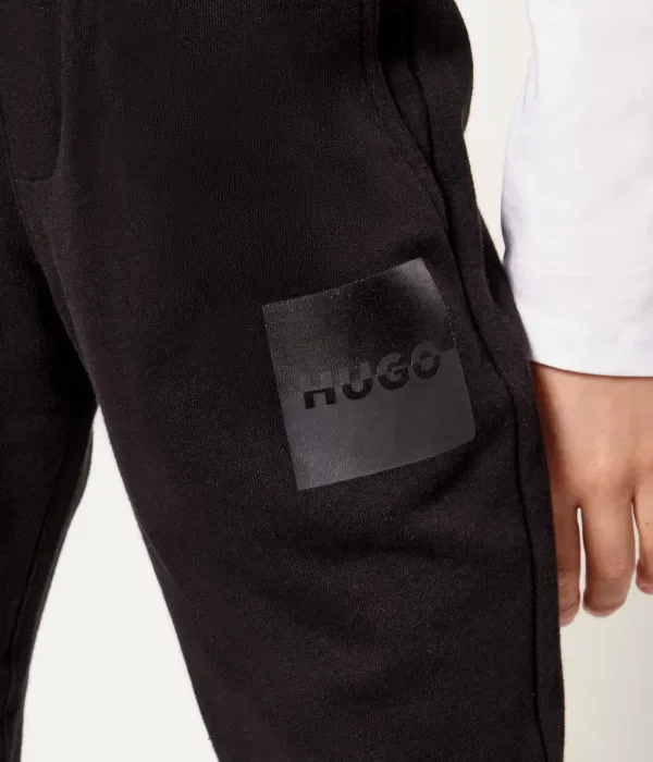 Спортивные штаны regular fit Hugo Kids, черный — фото 4