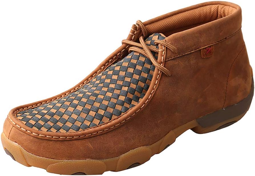 

Мужские мокасины Twisted X Chukka Driving Moc, с мокасиновым носком и подошвой CellSole, Oiled Saddle & Midnight