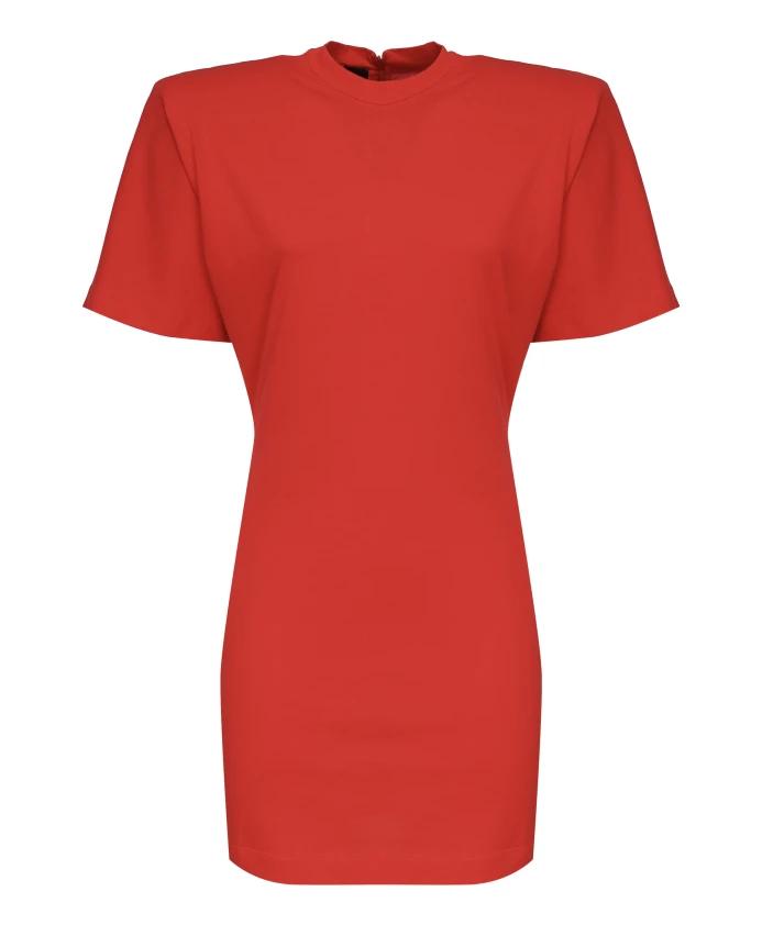 

Красное хлопковое трикотажное платье Pinko, красный