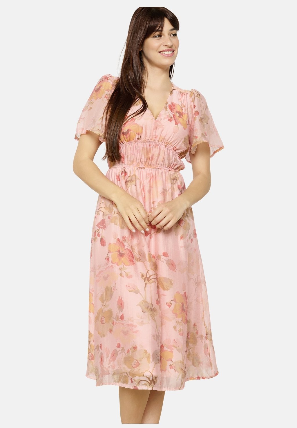 

Повседневное платье FLORAL SMOCKED MIDI LolaLiza, оранжевый