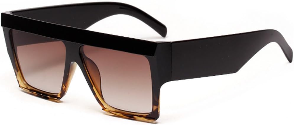 

Модные солнцезащитные очки в крупной оправе для мужчин, стильные прозрачные очки для женщин, очки для коррекции формы лица, защита от УФ-излучения UV400 generic, Black Leopard