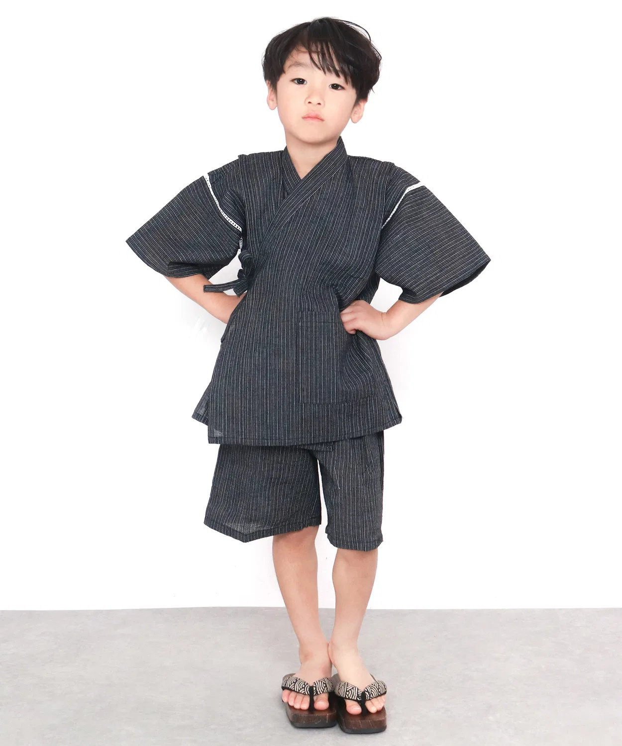 Детское кимоно Jinbei из хлопка синего цвета — фото 2