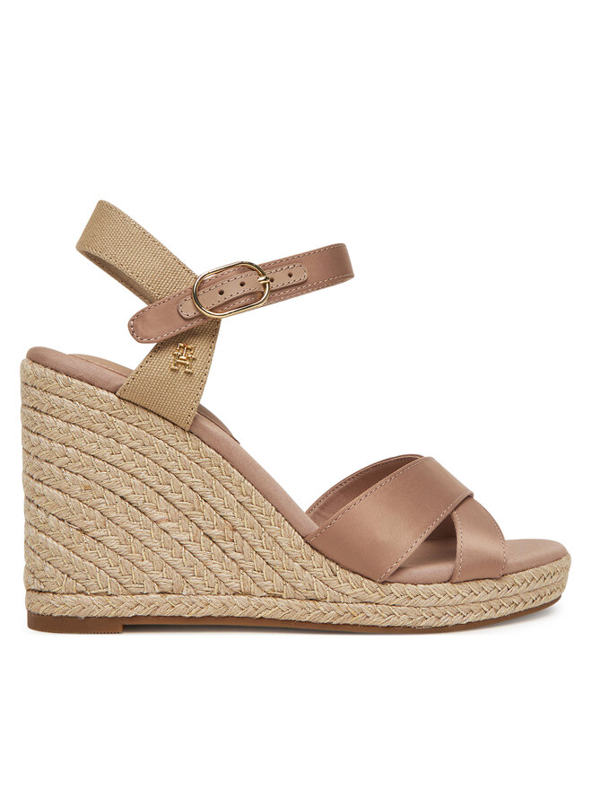 Эспадрильи Satin High Wedge Espadrille FW0FW08602 Tommy Hilfiger, розовый