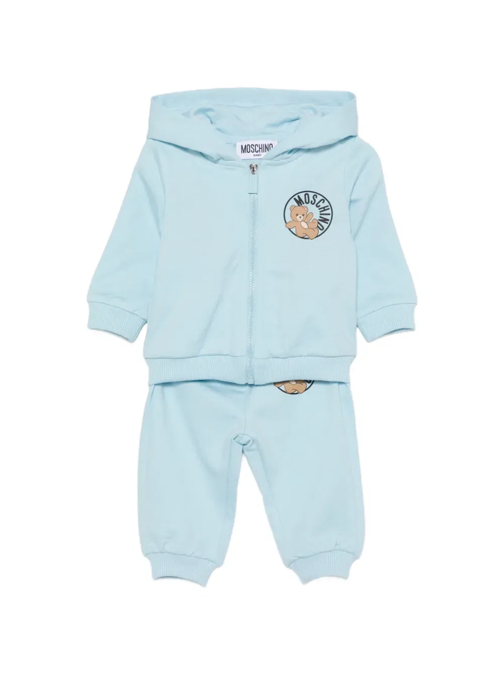 Хлопковый спортивный костюм "плюшевый мишка" Moschino Kids, синий
