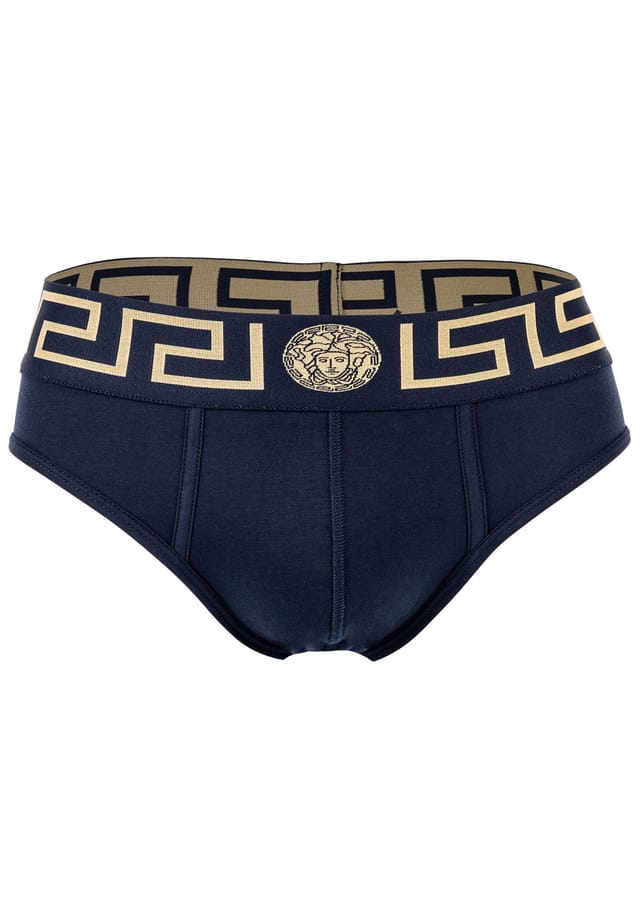 

Трусы - топика стрейч хлопок однотонные Versace, синий