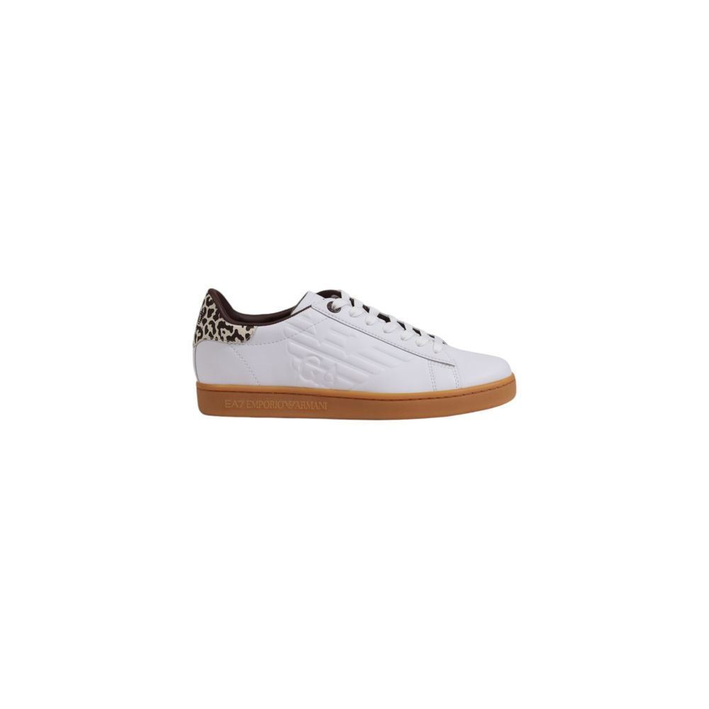 Кроссовки бежевого цвета из кожи Armani EA7 Emporio