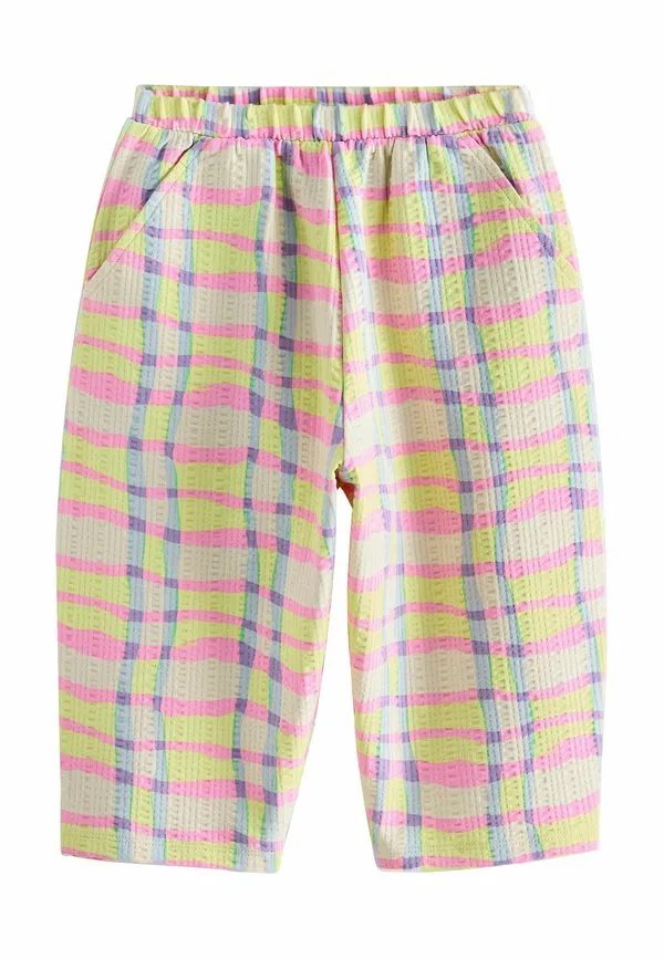 Брюки прямого кроя с широкими штанинами Next, Pink Yellow Check — фото 3