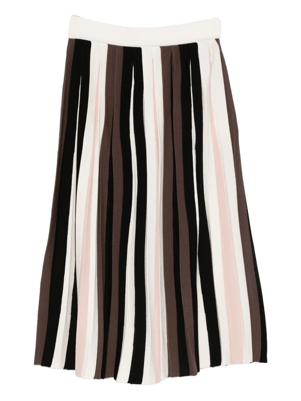 

Плиссированная юбка Pleiadi в полоску MAX MARA, черный