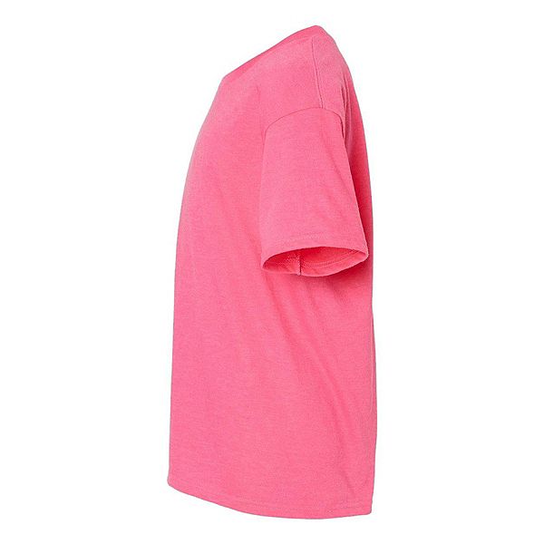 Футболка Softstyle Youth CVC Gildan, Pink Lemonade Mist — фото 4