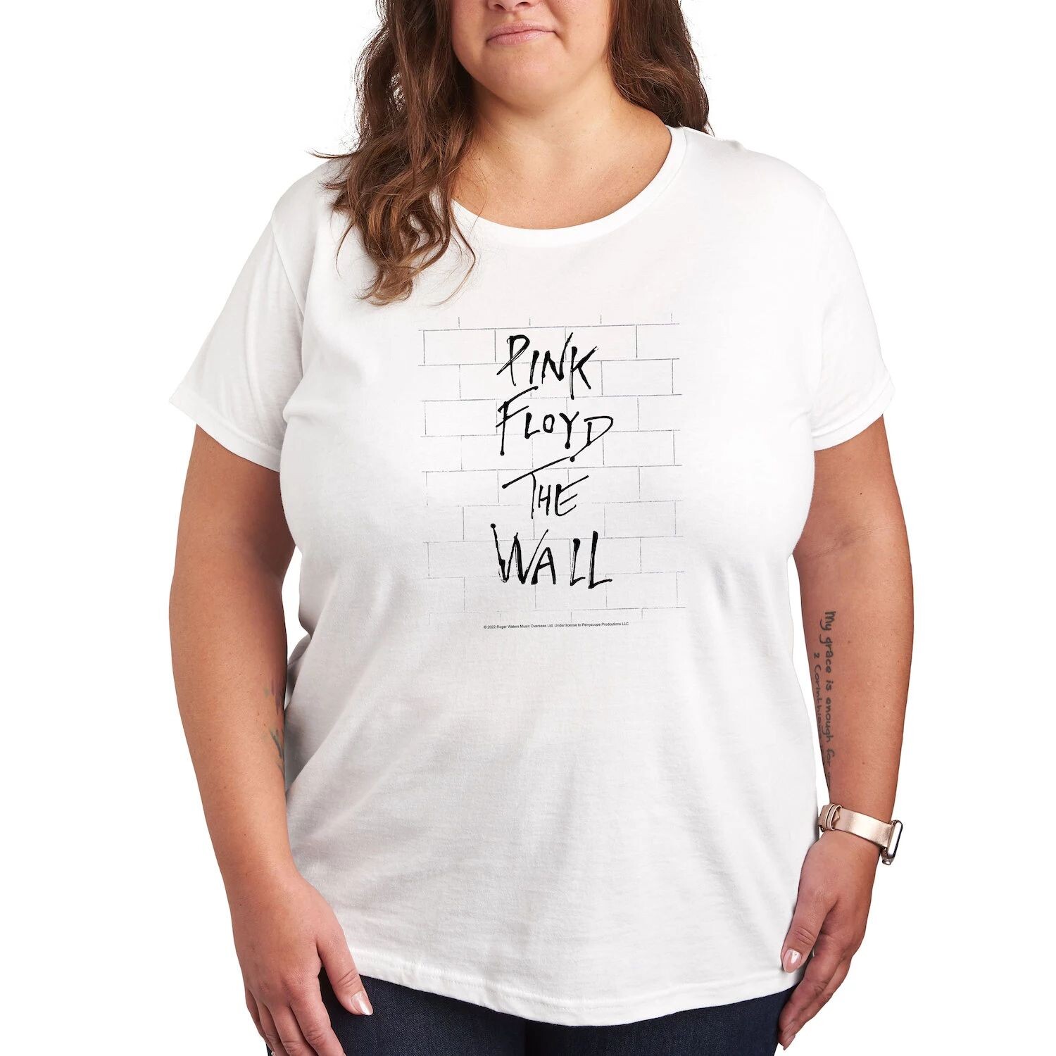 

Футболка Missy размера плюс Pink Floyd The Wall с рисунком Licensed Character, Серый, Футболка Missy размера плюс Pink Floyd The Wall с рисунком Licensed Character