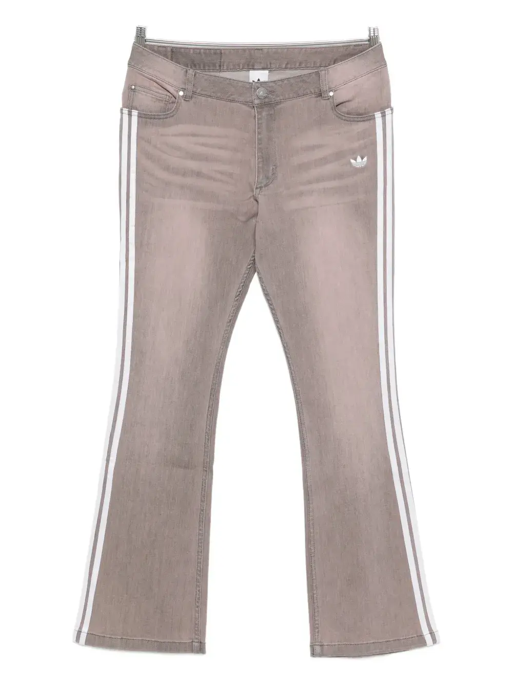 

Брюки прямого кроя с полосатой отделкой Adidas, розовый