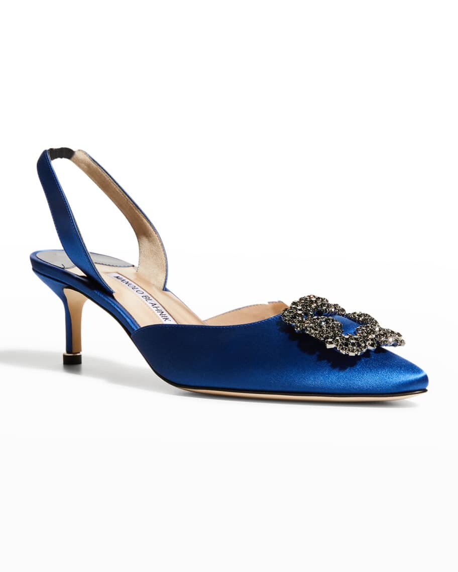Туфли-лодочки Hangisi с ремешком на пятке и пряжкой с кристаллами Manolo Blahnik — фото 2