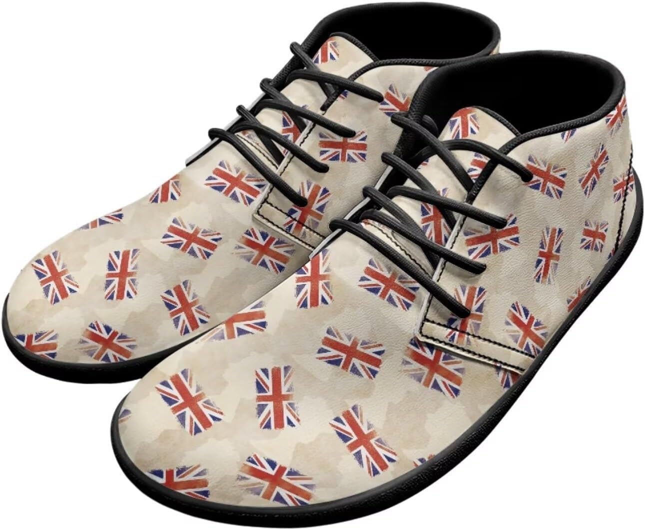 

Мужские кожаные кроссовки Forchrinse с принтом американского флага, модные полуботинки средней посадки для ходьбы, туфли для мужчин и мальчиков, ботинки Чакка, водонепроницаемые, British Flag