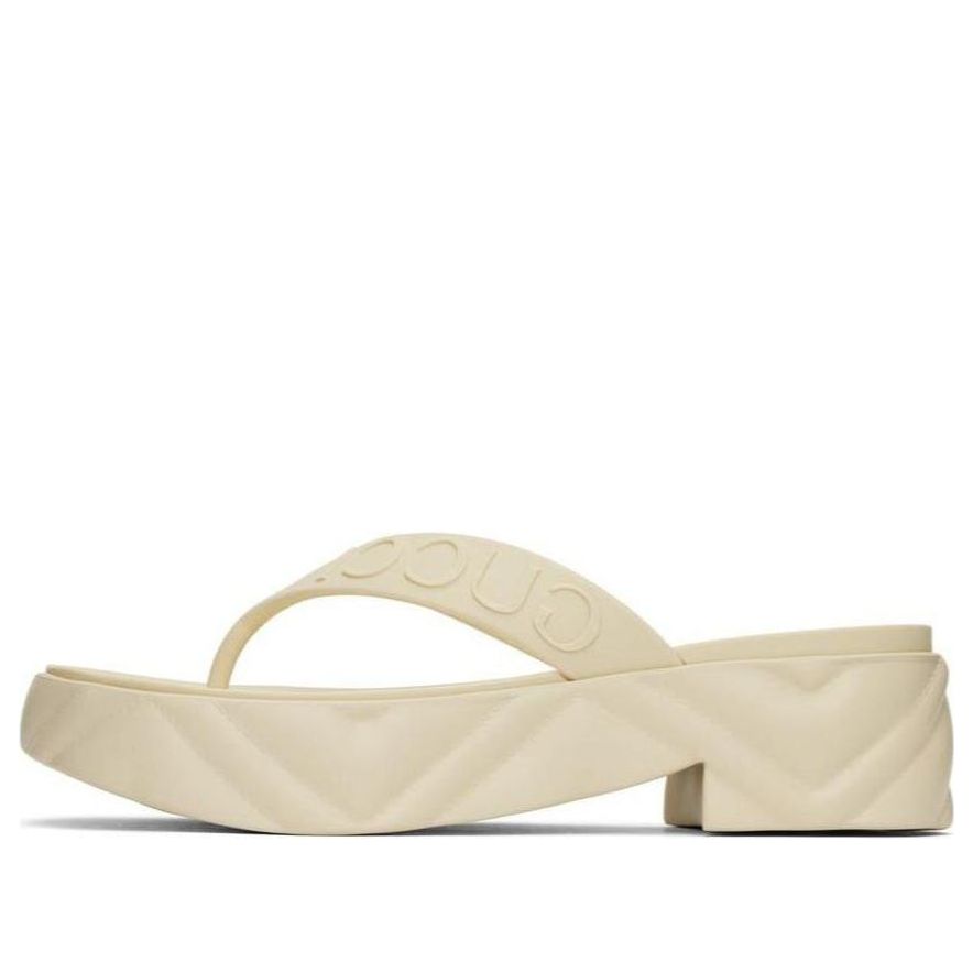 Сандалии (WMNS) Gucci Thong Platform Sandal 'White'