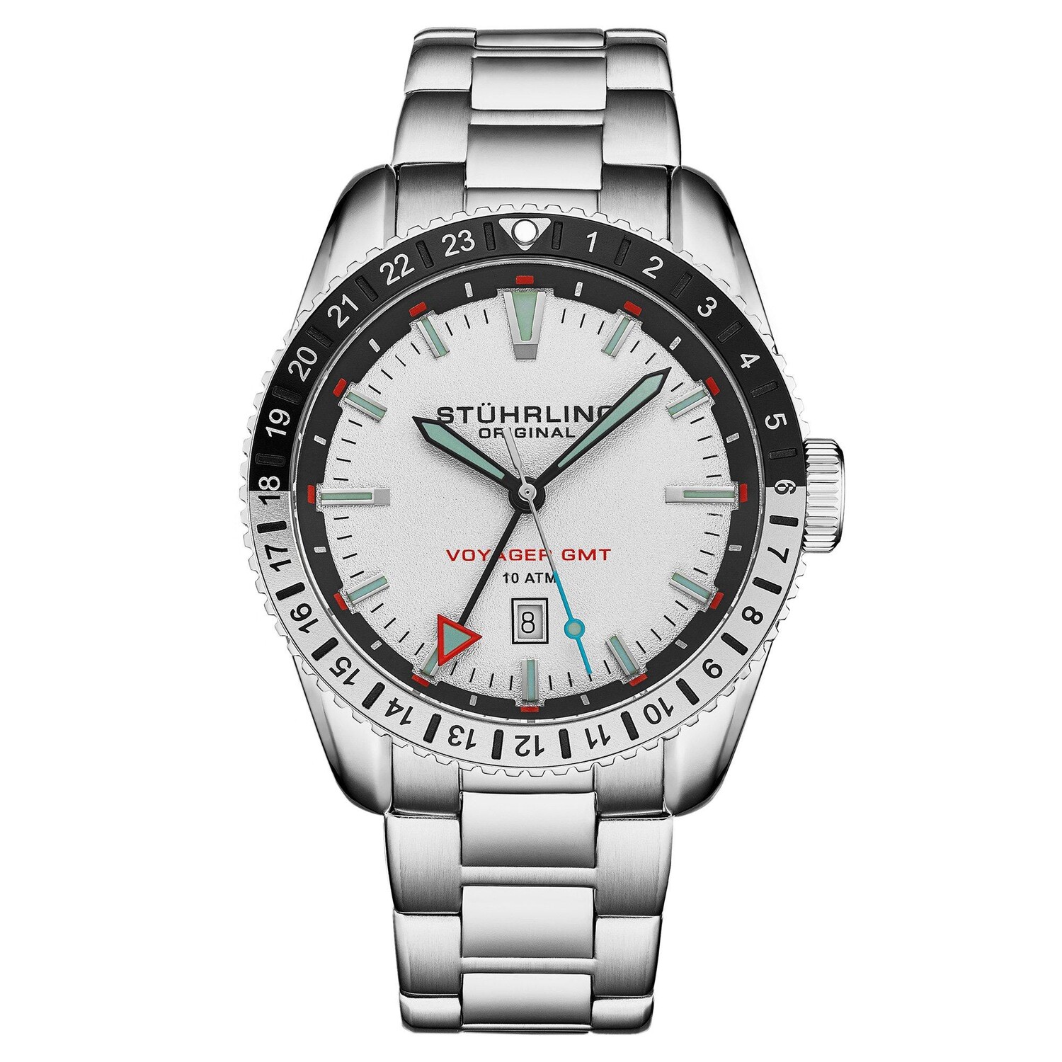 

Кварцевые дайверские часы Voyager GMT GMT с браслетом из нержавеющей стали STÜHRLING Original, серебро