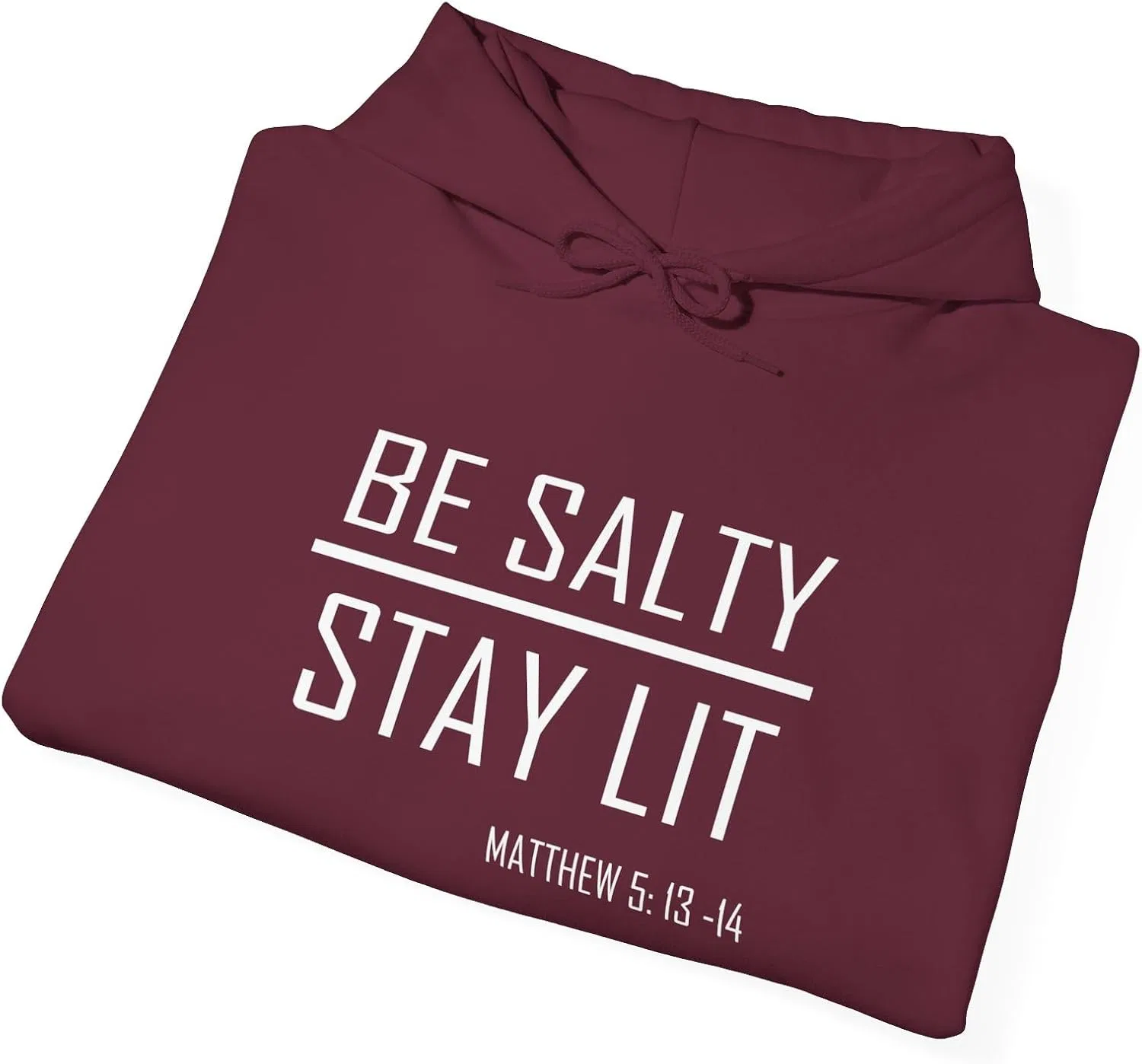 Be Salty - Stay Lit модный унисекс худи GENERIC, бордовый — фото 4