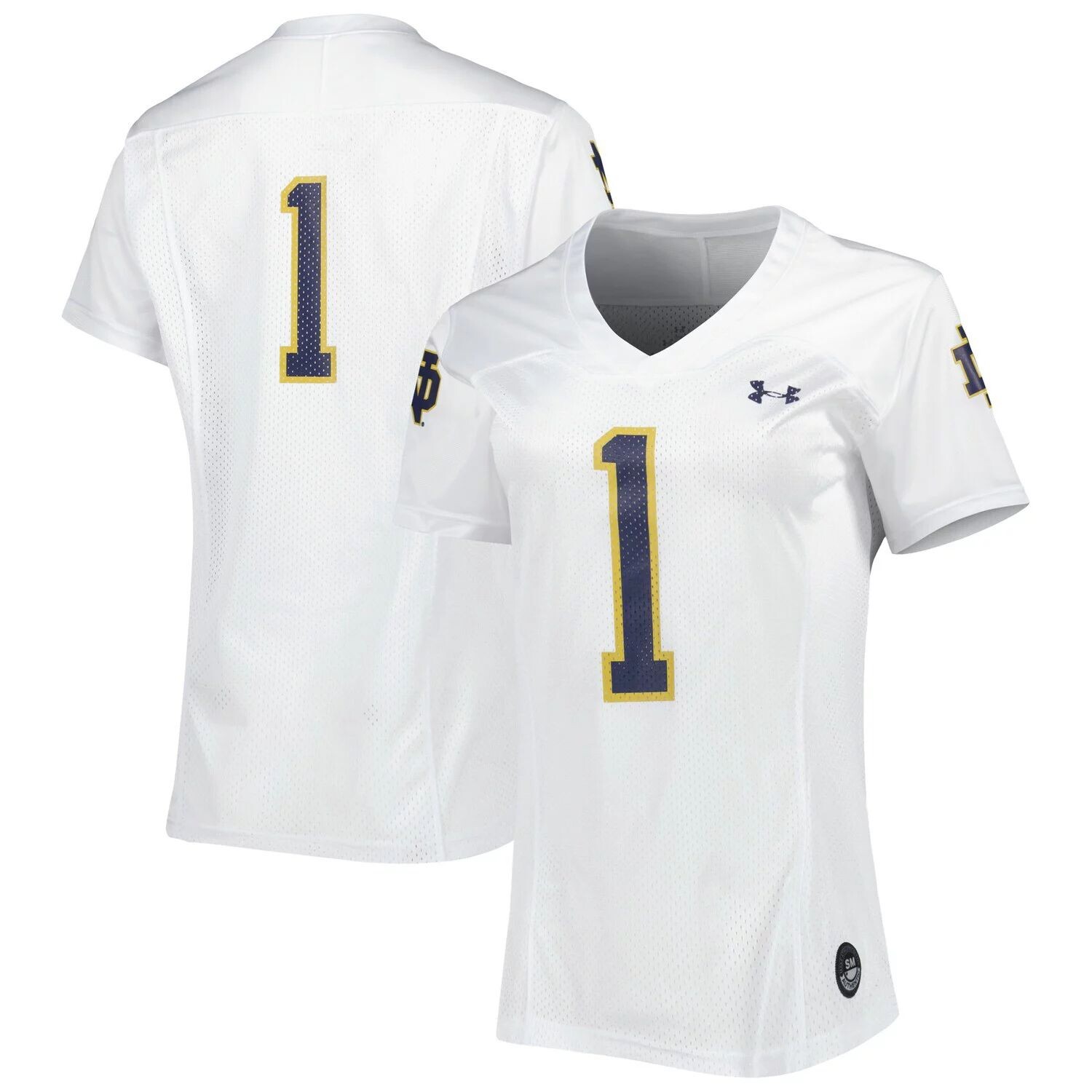 

Женская белая футболка Under Armour #1 Notre Dame Fighting Irish Football Jersey Under Armour, Белый, Женская белая футболка Under Armour #1 Notre Dame Fighting Irish Football Jersey Under Armour