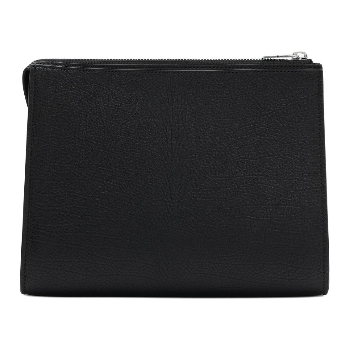 Кожаный клатч из телячьей кожи унисекс black Burberry, Set (Bag+Dust Bag) — фото 3