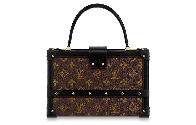 LOUIS VUITTON Маленький чемодан из ткани с кожаной отделкой Жесткая коробчатая сумка Ручная сумка через плечо Коричневый — фото 3