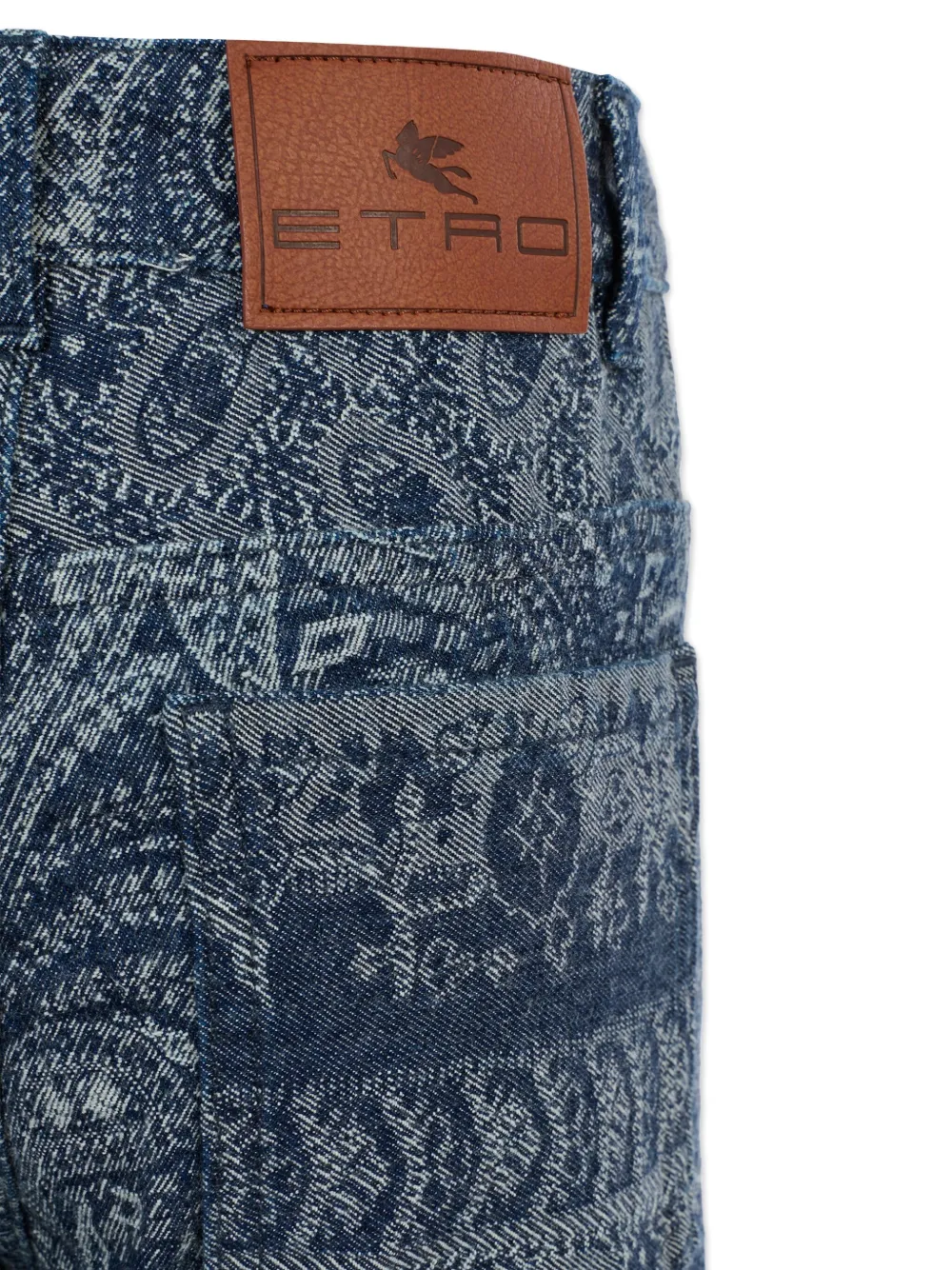 Расклешенные джинсы с узором пейсли ETRO KIDS, синий — фото 3