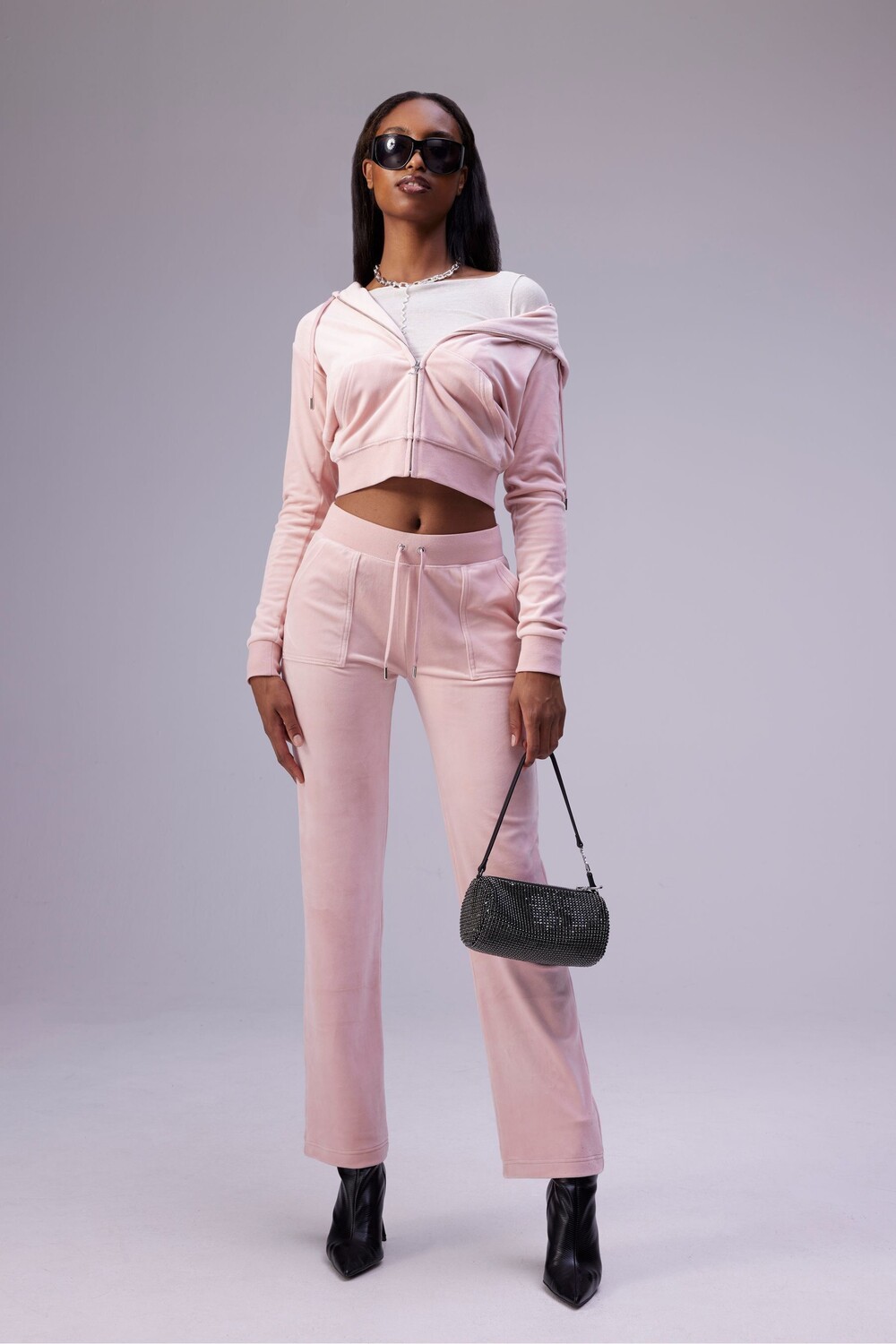 

Женская велюровая толстовка Robertson на молнии Juicy Couture, розовый