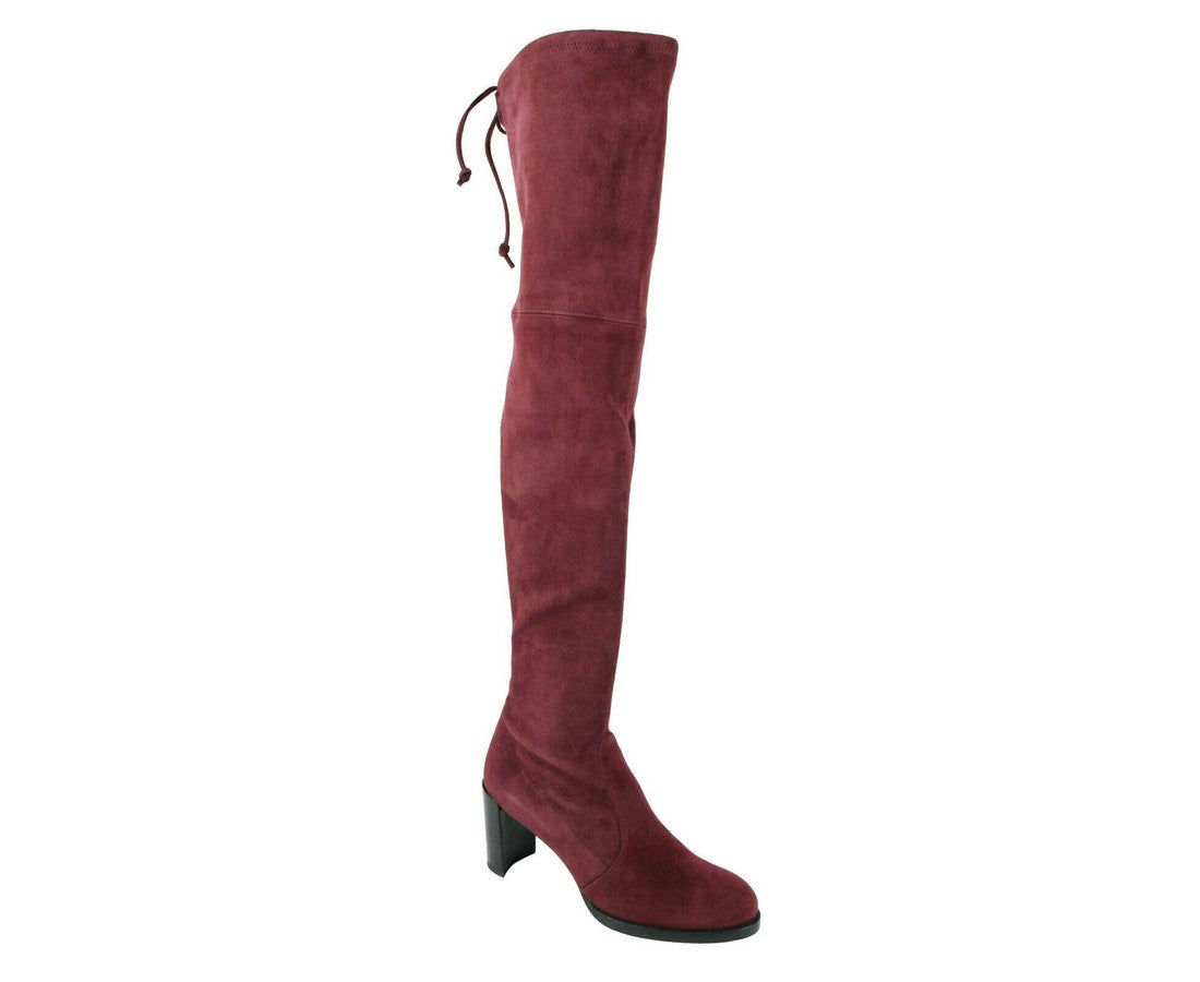 Женские замшевые высокие сапоги Stuart Weitzman Tipland Cabernet, Cabernet Burgundy