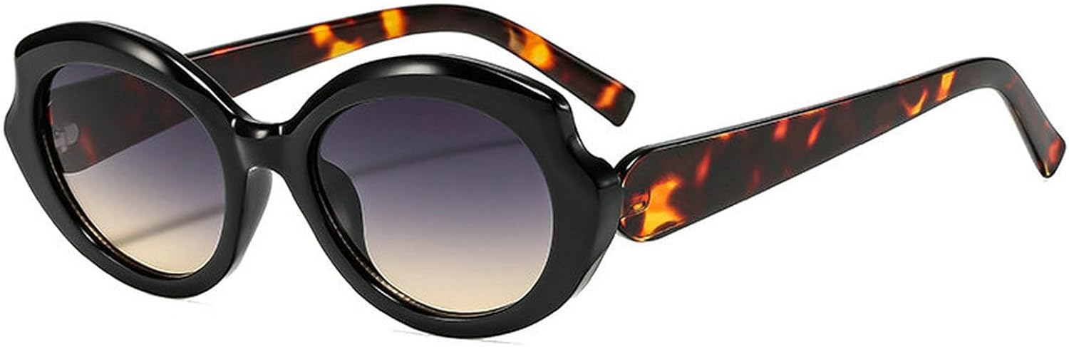 

COTIA Милые овальные солнцезащитные очки для женщин и мужчин, уникальные модные солнцезащитные очки неправильной формы «кошачий глаз», очки для активного отдыха и путешествий, Black Leopard