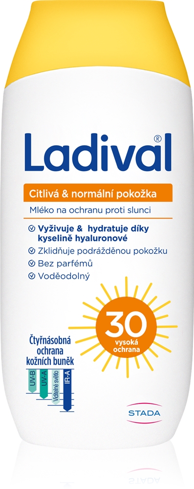 

Защитное молочко для чувствительной и нормальной кожи от солнца Ladival, spf 30 200 мл