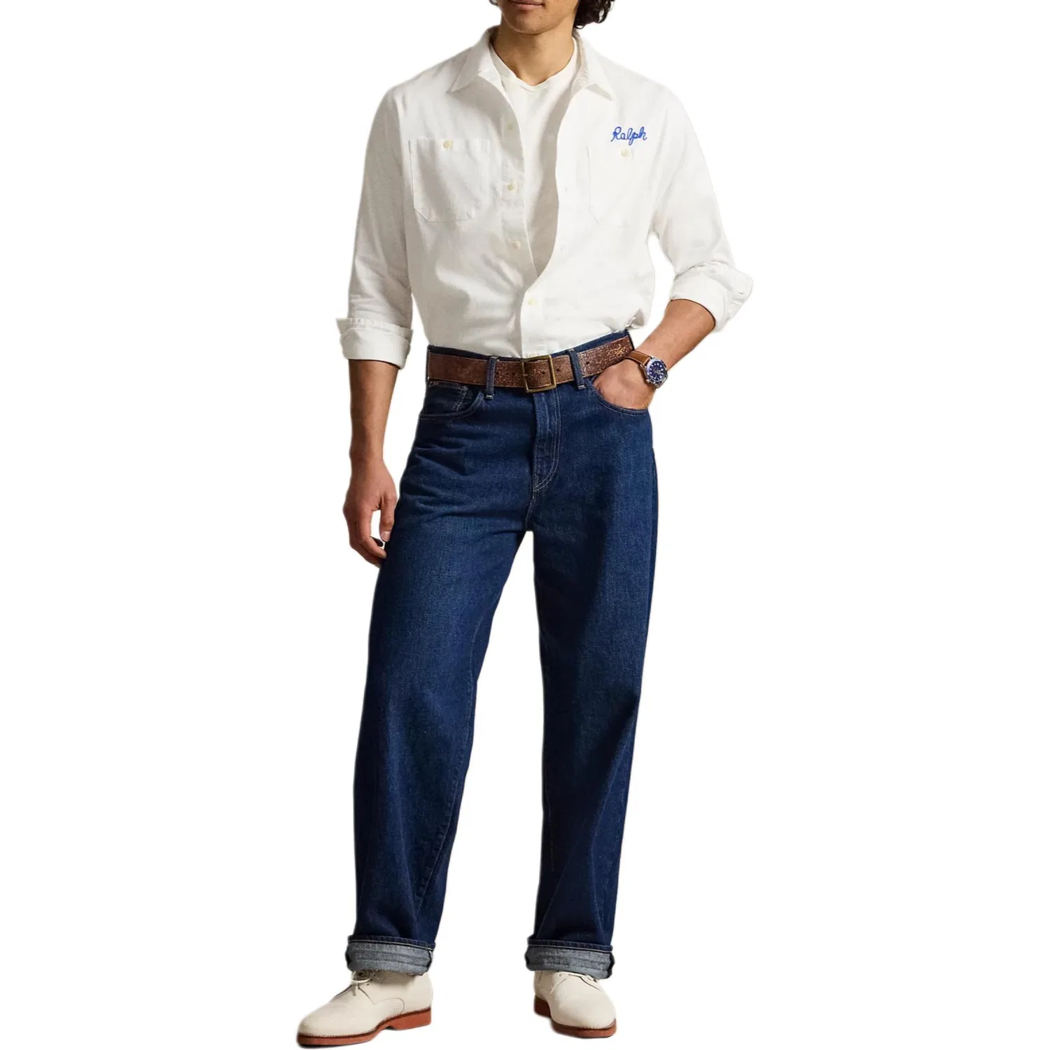 Рубашка мужская SS26 Polo Ralph Lauren, White — фото 3