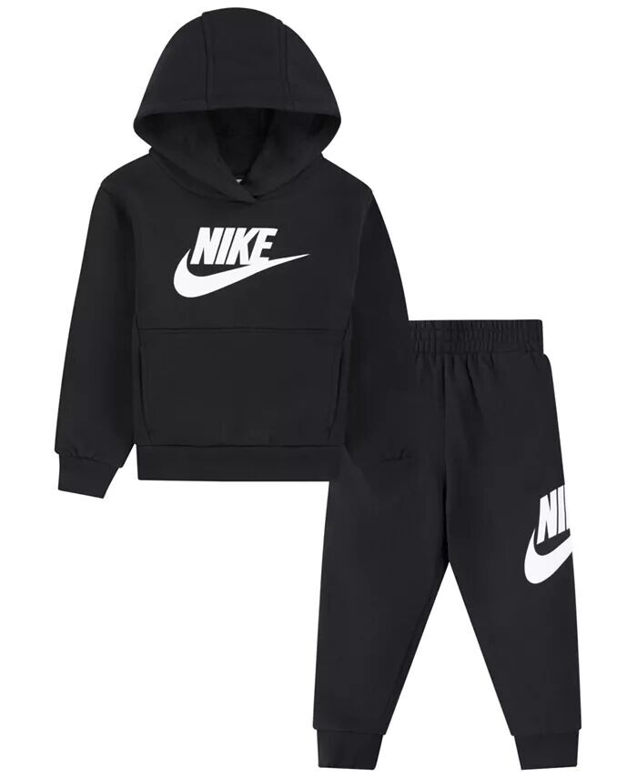 

Толстовка с капюшоном из флиса для малышей Kids Club, комплект из 2 предметов Nike, черный