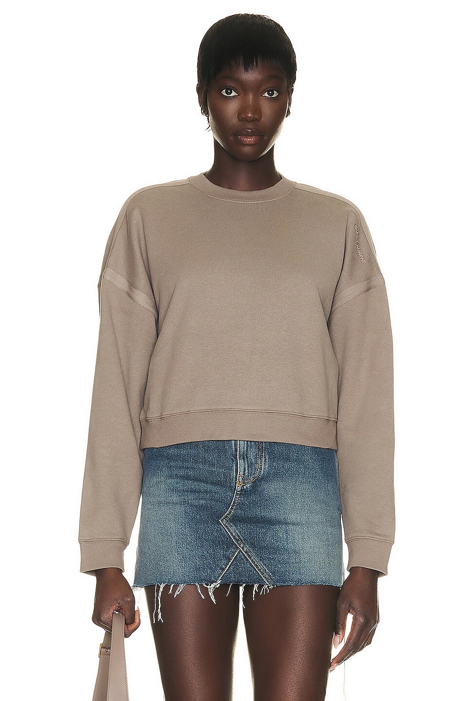 

Свитер Saint Laurent Round Neck Sweatshirt, цвет Mastic