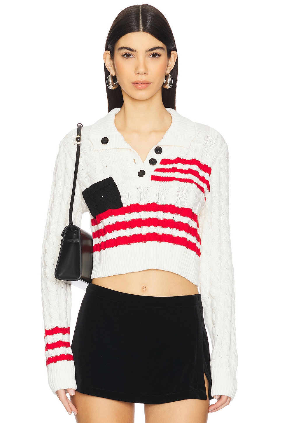 

Полосатый свитер Marina Msgm, off white & red