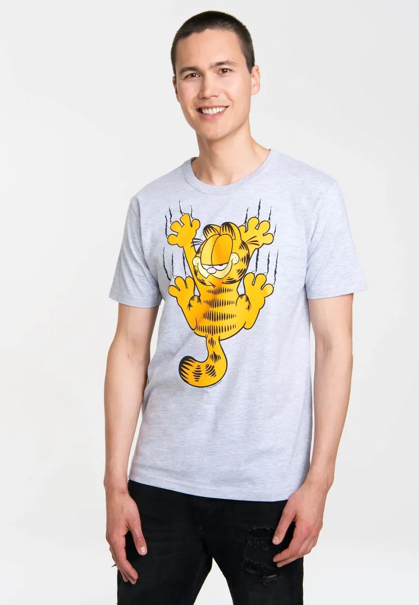 

Logoshirt Футболка "Garfield Scratches" с забавным принтом спереди, серый