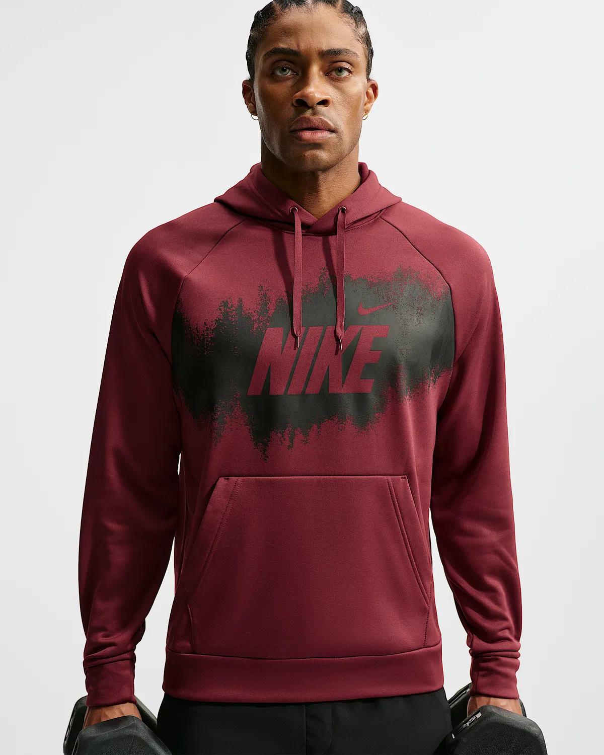 Мужское флисовое худи Nike Therma-FIT, Dark Team Red